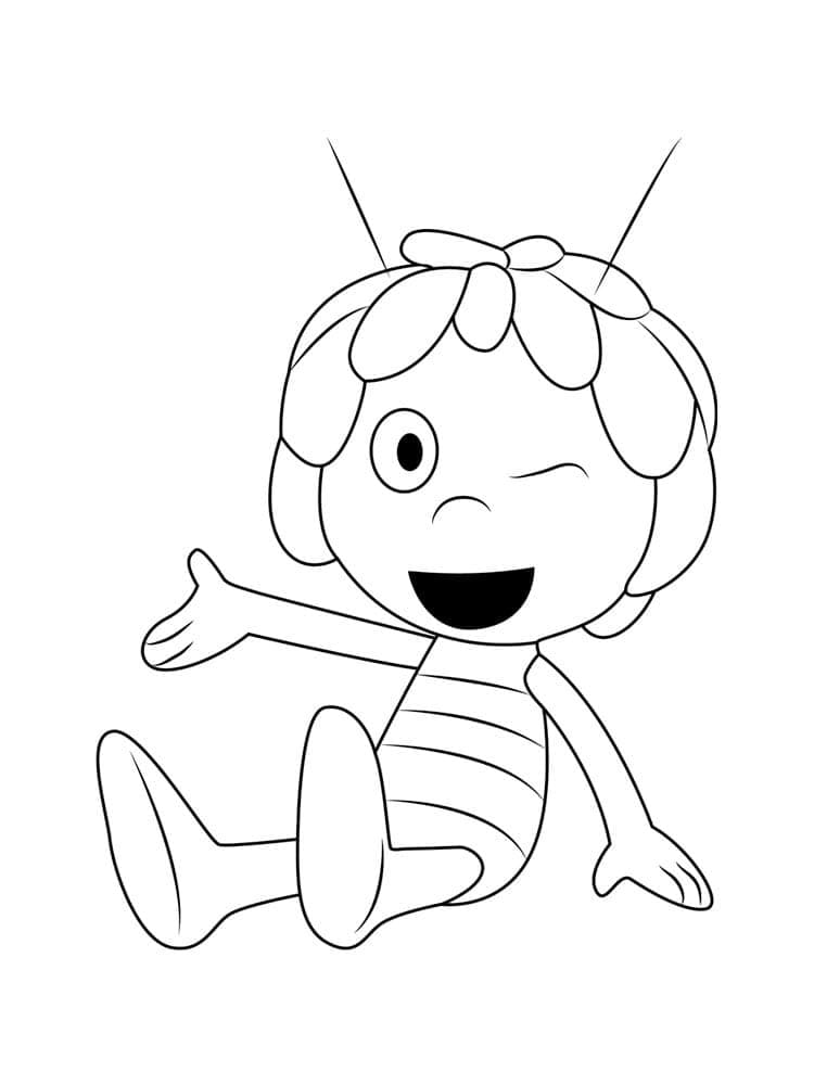 Online coloring book: Maja coloring page winks at us